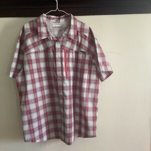 Columbia  short Sleeve Slim Fit Plaid  Shirt Size XXL